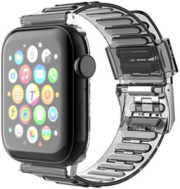 아이엔픽 스마트워치 클리어 밴드 스트랩 20mm, 블랙크리어