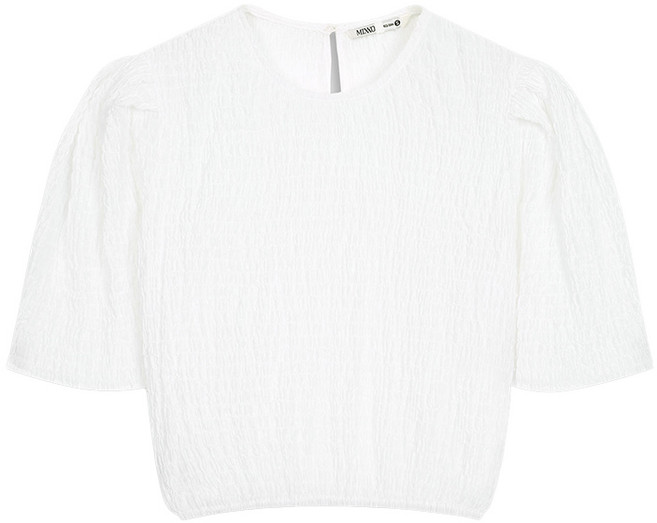 미쏘 조직감 벌룬소매 블라우스