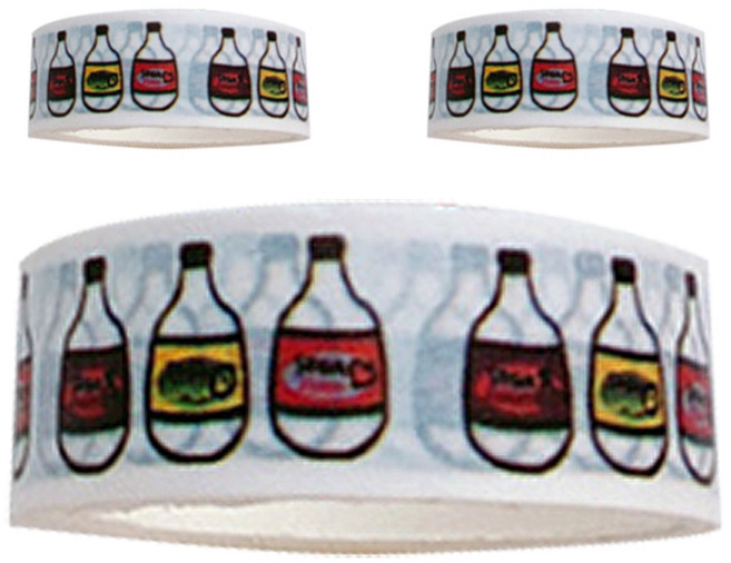 마켓A 리핏 프린팅 종이 마스킹테이 1.5cm x 5m, 3개, 보틀