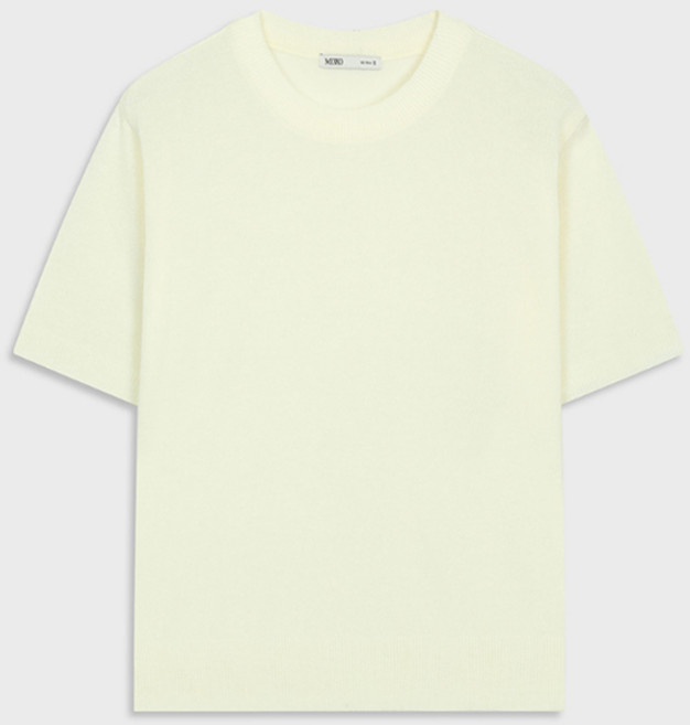 미쏘 여성용 라운드 반팔 베이직 스웨터