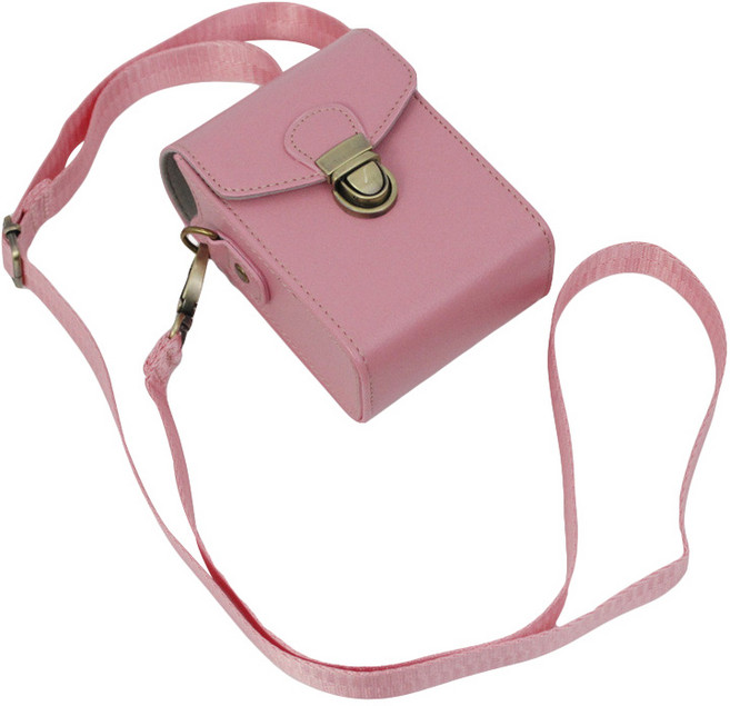어리마켓 카메라 가죽 어깨 가방, 핑크, 1개