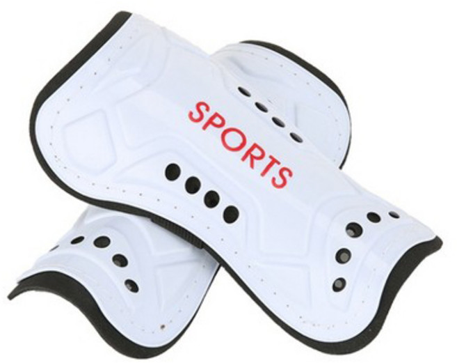 씨에스소울 스트랩 축구 정강이 패드 보호대, 화이트, 1개