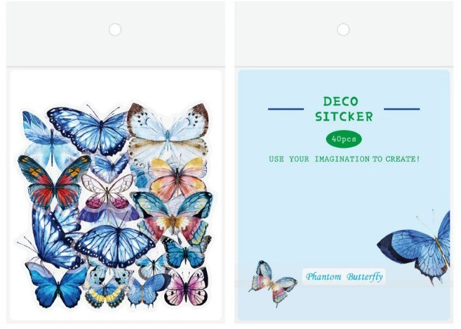 어리마켓 DIY 고화질 감성 나비스티커 20종 x 2p 세트, PHANTOM, 1세트