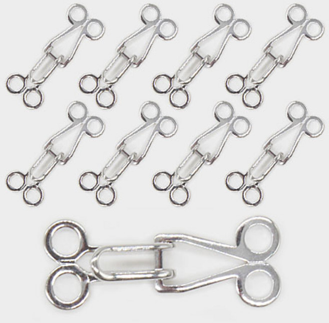 바지 치마 경첩 걸고리 후크 27호 소자, 9개, 니켈