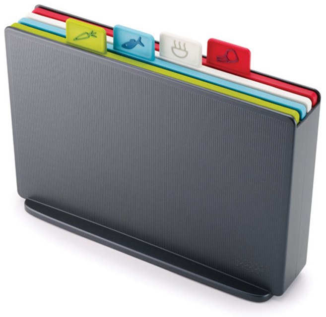 조셉조셉 인덱스 뉴 케이스 그라파이트 양면 도마 세트, 1세트, 도마 4종 + 케이스