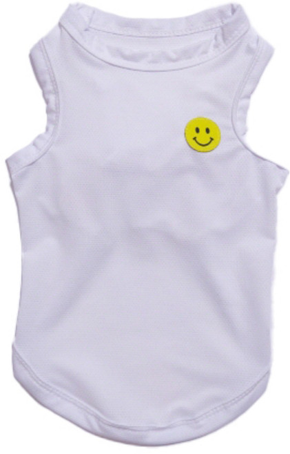 도기스타 대형 중형 소형견 스마일 여름 쿨조끼, 화이트, 1개
