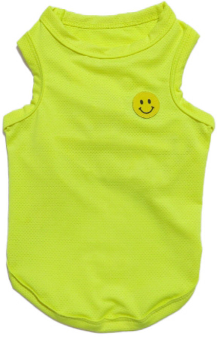 도기스타 대형 중형 소형견 스마일 여름 쿨조끼, 형광연두, 1개