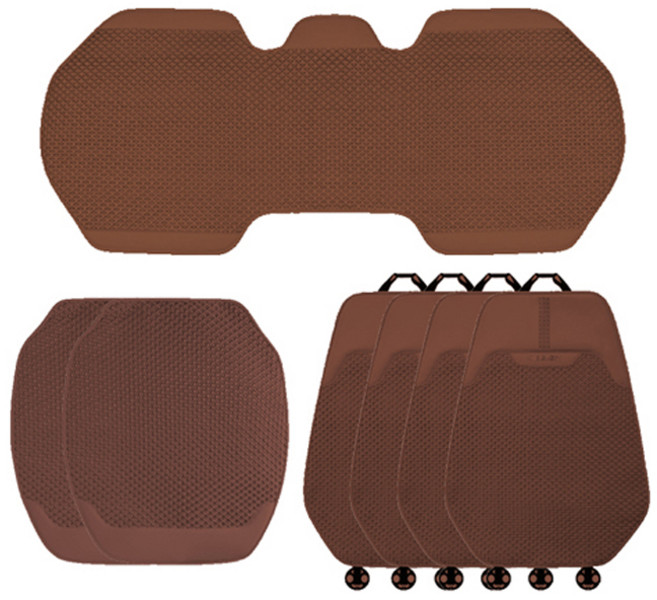 순잠 에어 쿨링 자동차 앞좌석용 1인 방석 2p + 뒷좌석 방석 + 앞좌석용 등받이 2p + 뒷좌석용 등받이 2p 세트, 브라운, 1세트