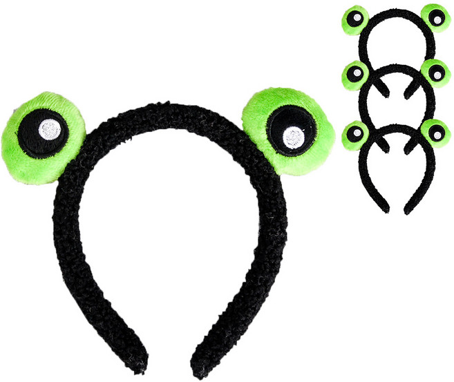 파티쇼 밍크 개구리 머리띠, 4개, 블랙