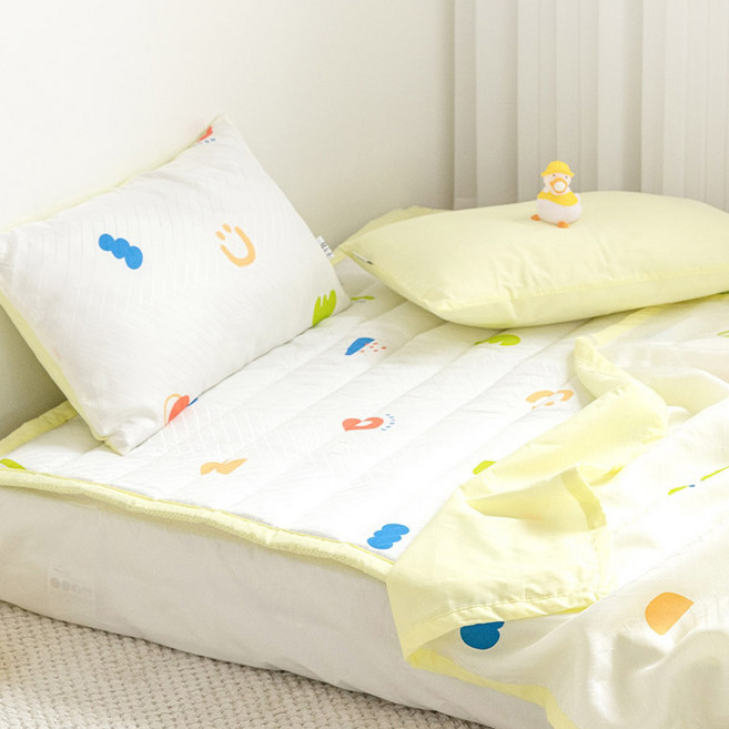 쉬즈홈 인견 유아 여름이불, 크레용 라임