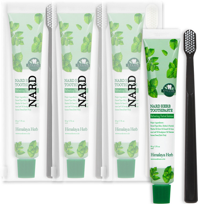 나드 부케가르니 여행용 치약 + 칫솔 렌덤발송 + 파우치, 3세트