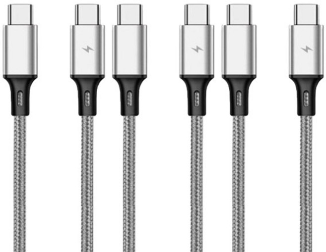 헬로젬 C to C PD 고속 충전 케이블 60W 60cm + 1.2m + 2m 3종 세트, GRAY, 1개