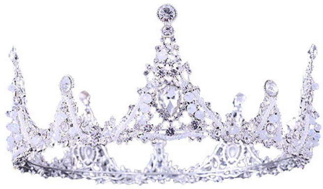 라운드 크라운 악세사리 셀프웨딩 fmh505, 실버, 1개