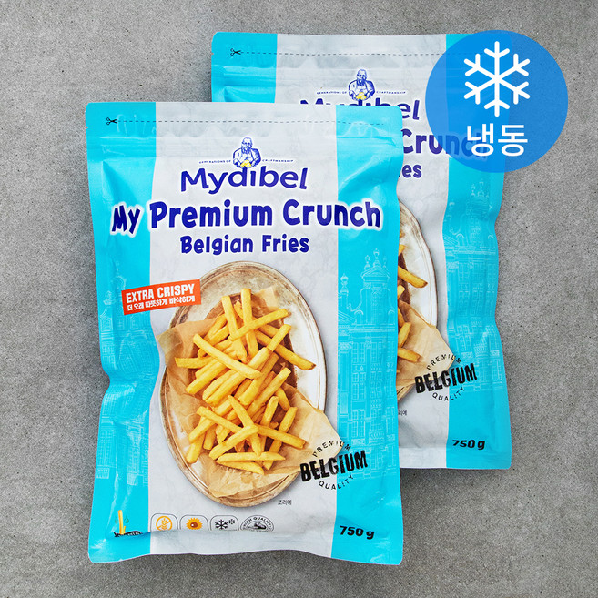 마이디벨 프리미엄 크런치 벨지안 프라이(냉동), 2개, 750g