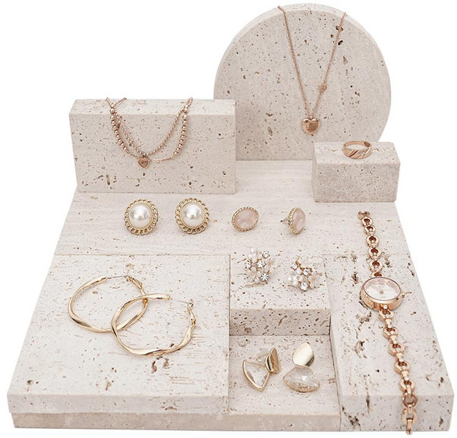 대한 스톤 오브제 인테리어트레이 세트, 무광 베이지