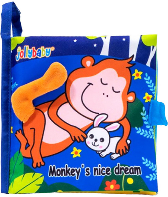 Jollybaby 파이토이즈 헝겊책 원숭이 까꿍책, 혼합색상, 1개