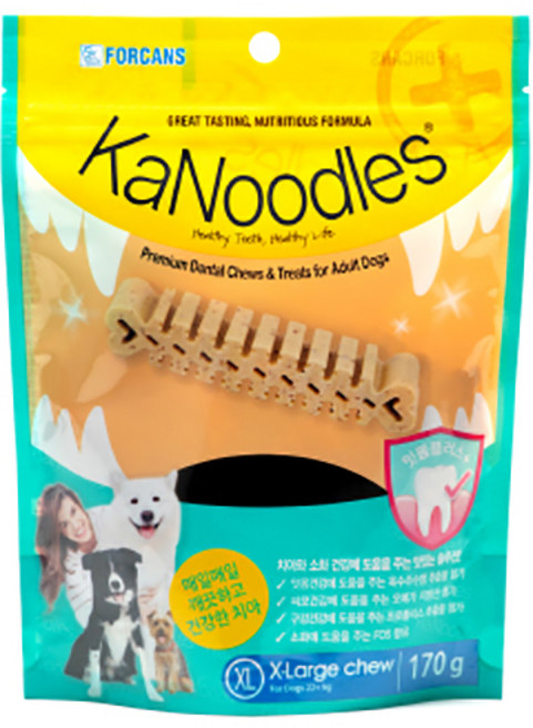 포켄스 강아지 카누들 잇몸플러스 지퍼백 XL, 잇몸건강, 170g, 1개