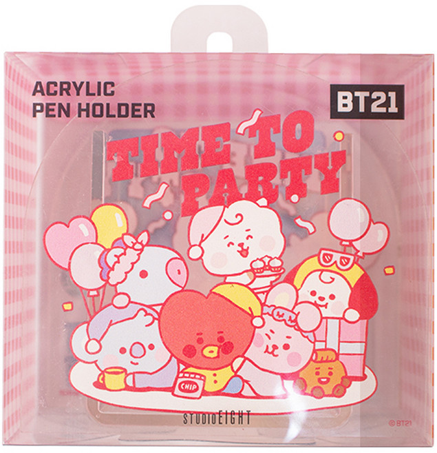 STUDIO EIGHT BT21壓克力筆架, 1入, 紅色