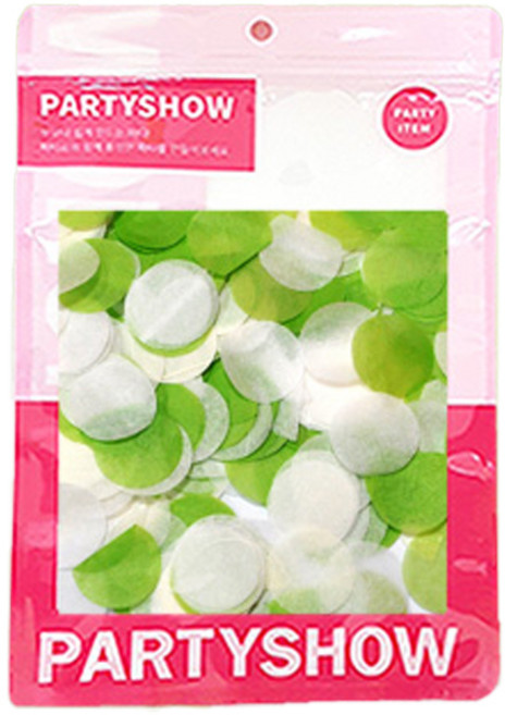 파티쇼 종이 컨페티 원형 2.5cm 200g, 그린패턴, 1개