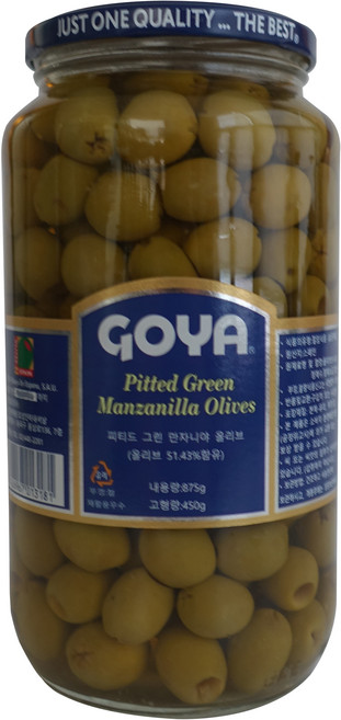 고야 대용량 피티드 그린 만자니야 올리브, 1개, 875g