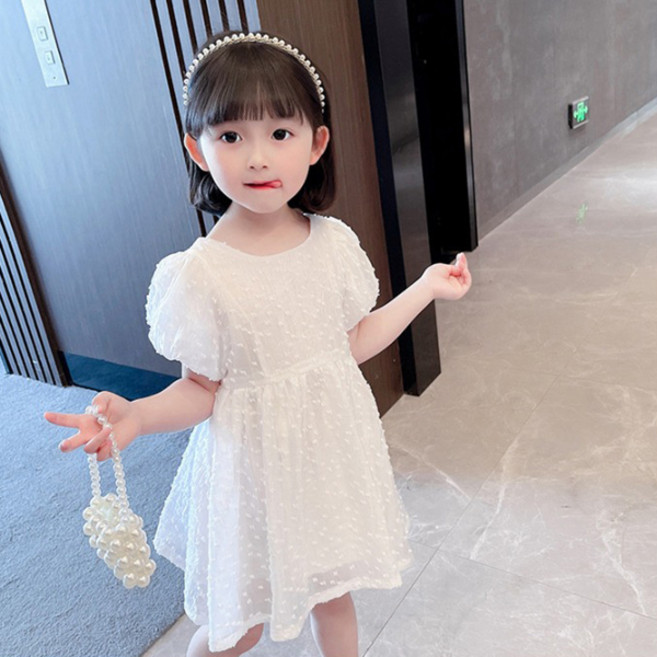 Orenjidamom 女童雪紡蝴蝶結公主洋裝