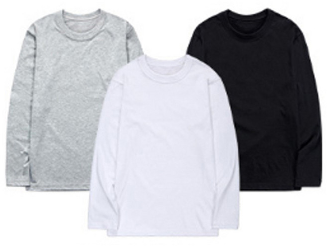 어반티 남녀공용 통기성 30수 라운드 무지 긴팔 쭉티 3p 세트