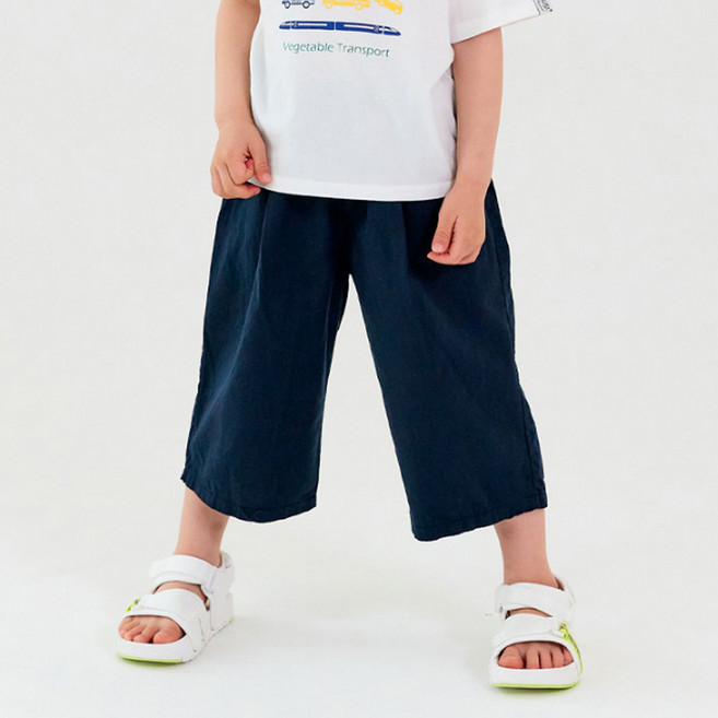 베지터블테이블키즈 아동용 통기성 와이드 핀턱 포인트 코튼 팬츠