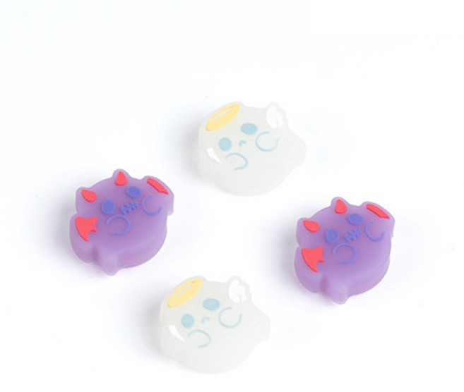 업마켓 닌텐도 스위치 조이콘 스틱 커버 천사 2p + 악마 2p 세트, 1세트