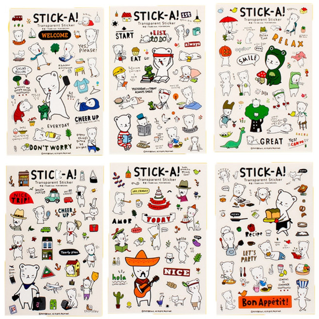우밍스토어 노트북 꾸미기 캐쥬얼 종합B 스티커 6종 세트, 타입 20, 1세트