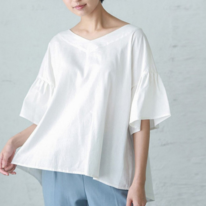 아뗄릭 여성용 루즈핏 빅프릴 티셔츠 00965