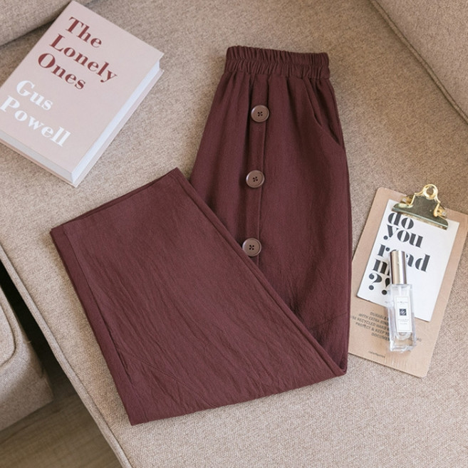 풍깍쟁이 여성용 나인포인트 썸머 린넨 바지