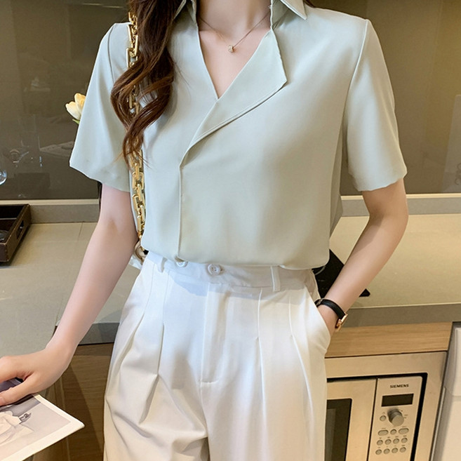 여성용 SC 라펠 블라우스 SCV31GBL62