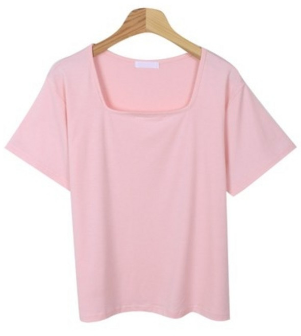 린다샵 드카시 여성용 데일리 스퀘어넥 반팔 티셔츠 T9821K25