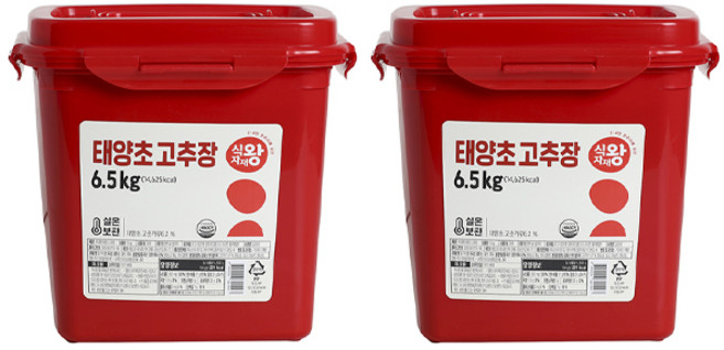 식자재왕 태양초 고추장, 2개, 6.5kg