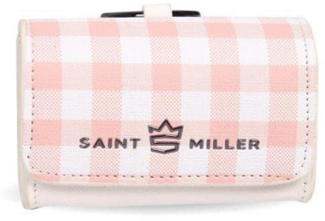 세인트밀러 체크 투볼 골프공 파우치, 화이트핑크, 1개