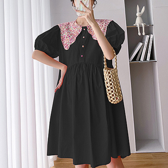 lovely Flower 카라 임산부 원피스