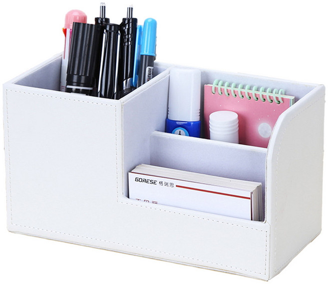 심플리앤 사무실 가죽 다기능 정리함, 화이트, 1개