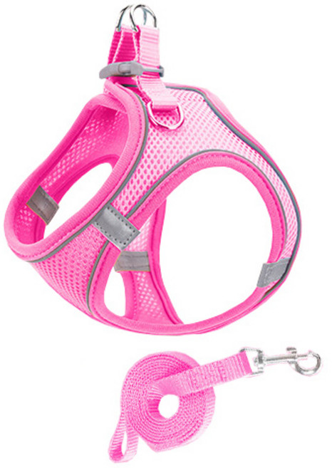 Pai 굿타임 하네스 + 리드줄 세트, 핑크, 1세트