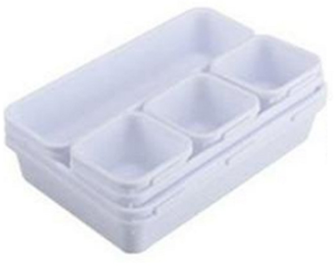 원더스토어 서랍 정리함 트레이 데스크 오거나이저 세트, 화이트, 1세트