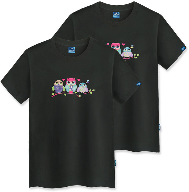 진마니아 클로니아 부엉이 패밀리 반팔티셔츠 CS4T06 2p