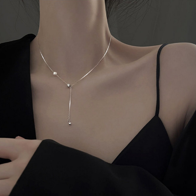 피어니스트 여성용 진주 포인트 패션 목걸이