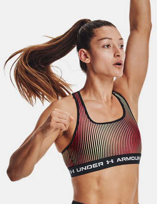 언더아머 여성용 Armour 미드 크로스백 프린트 스포츠 브라 1361042