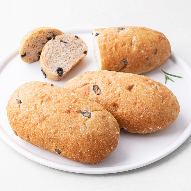 브로드카세 단백질을더한 발효종 통밀올리브치아바타, 110g, 3개입, 1개
