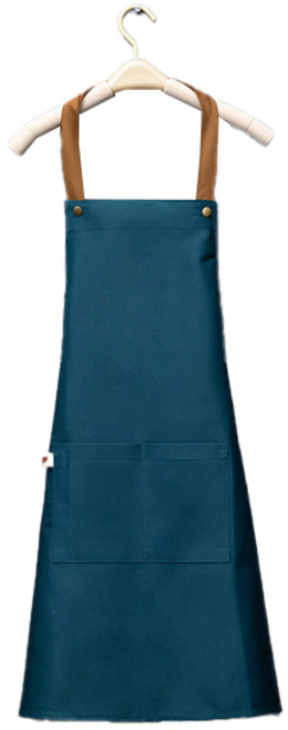 드방스 홀터넥 스냅 방수 앞치마, 블루그린
