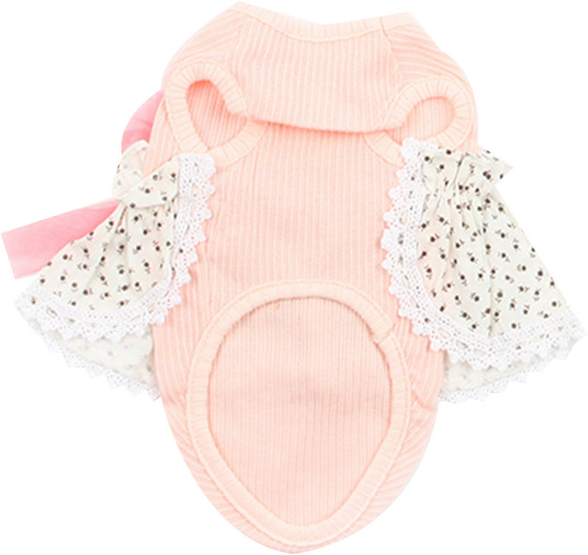 에이미러브즈펫 반려동물 잔꽃프릴 나시티셔츠, 핑크, 1개