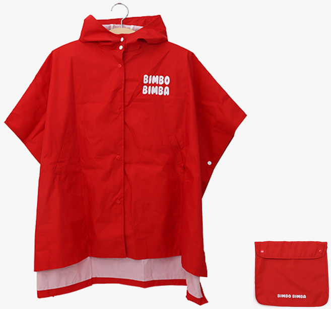 빔보빔바 아동용 레터링판초 우비 + 파우치 세트