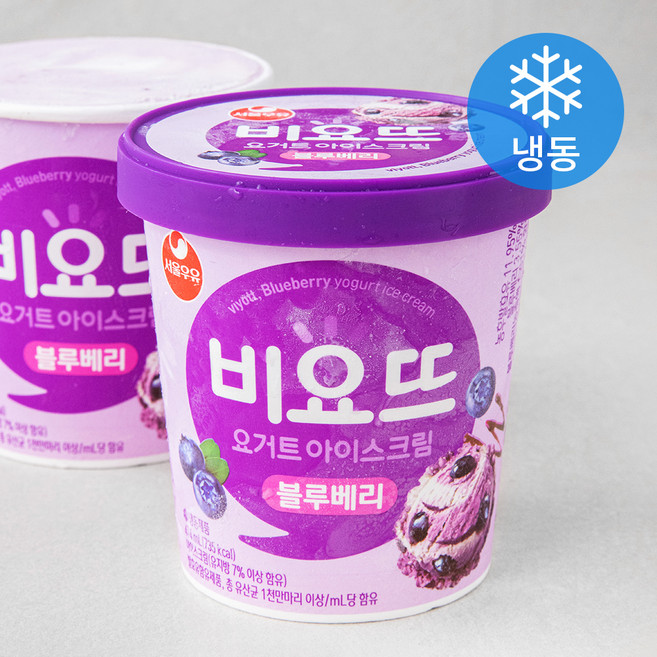 서울우유 비요뜨 요거트 아이스크림 블루베리 (냉동), 474ml, 1개입, 1개