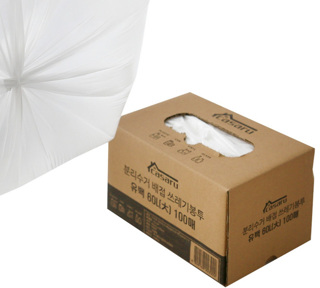 카사루 분리수거 티슈형 배접봉투 100p, 60L, 1개