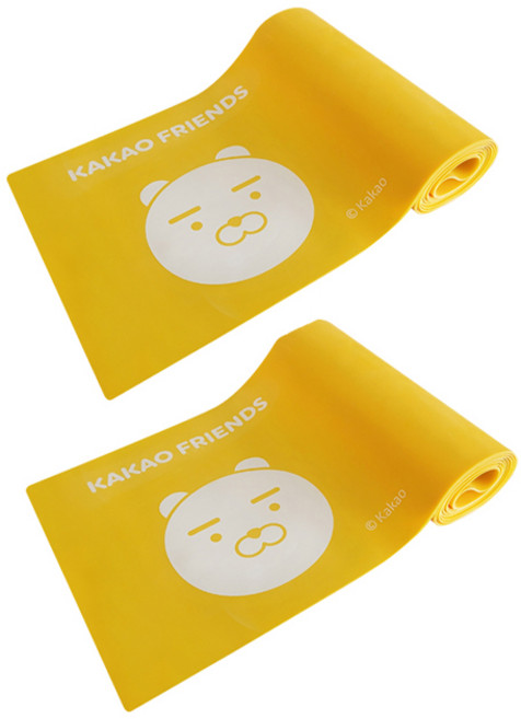 KAKAO FRIENDS 角色大臉圖案瑜珈墊 2入, 黃色