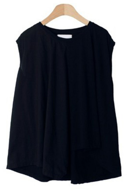 Lindashop 女款 Epend 寬鬆版型 不對稱無袖上衣 NS604K26